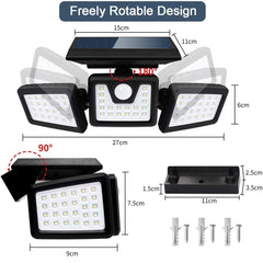 Lampa Solară cu 74 LED-uri 360° — Iluminare Eficientă pentru Exterioare 🌞💡