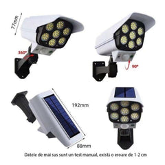 Lampa Solară Tip Cameră Falsă cu Senzor 🌞 — Lumini Puternice și Securitate 🛡️