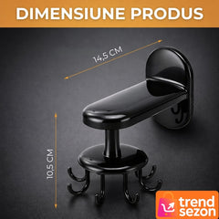 Suport Rotativ Negru pentru Ustensile de Bucătărie — Organizare Eficientă 🍳✨