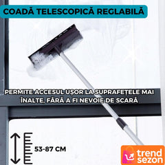 Perie pentru Spalat Geamuri cu Maner Telescopic din Aluminiu — Curățare Rapidă și Eficientă 🪟✨