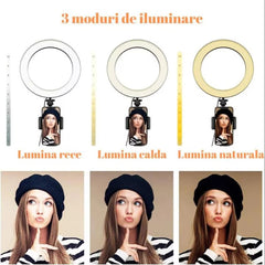 Lampa Circulară LED 55 cm cu Trepied Reglabil — Iluminare Profesională 📸✨