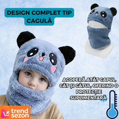Caciulă Cagula pentru Copii 2 în 1 — Ursuleț Panda Adorabil 🐼💙