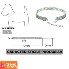 Zgarda Elegantă pentru Câini de Talie Mică cu Cristale Strălucitoare — Stil Rafinament 🐶✨