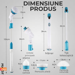 Perie Electrică Rotativă cu 3 Capete - Curățare Fără Efort! 🧼✨