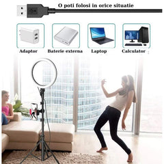 Lampa Circulară LED Profesională 45 cm — Iluminare Perfectă pentru Creatori 🌟📸