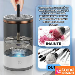 Dispozitiv Automată de Curățare Pensule Machiaj Ultrasonic — Igienă Rapidă & Eficientă ✨🖌️