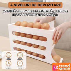 Suport Organizator pentru Oua cu Rulare Automată — Economisește Spațiu în Frigider 🥚✨
