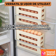Suport Organizator pentru Oua cu Rulare Automată — Economisește Spațiu în Frigider 🥚✨