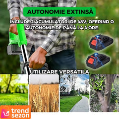Motocoasă Electrică cu 2 Acumulatori 48V — Putere și Performanță Ridicată ⚡🌿