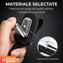 Suport Ochelari Auto din Piele și Aluminiu — Design Elegant și Practic 🚗🕶️