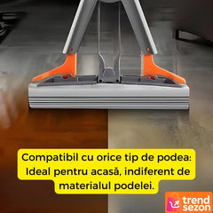 Mop Telescopic Super Absorbant cu Sistem de Stoarcere Simplu — Curățare Rapidă! 🧼🧹