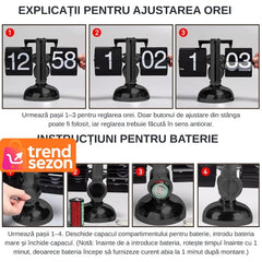 Ceas Flip Retro din Oțel Inoxidabil — Eleganță Vintage pentru Living 🕒🖤