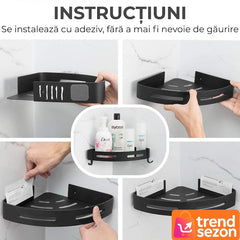 Raft de Duș din Aluminiu Negru — Design Modern și Montaj Rapid 🛁✨