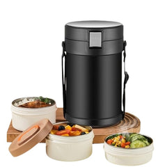 Caserola Termică Inox 304 cu 3 Compartimente — Mâncare Încălcată Oriunde! 🍱✨
