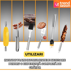 Set Ustensile Grill 25 Piese din Oțel Inoxidabil Premium — Gata de BBQ! 🔥🍖