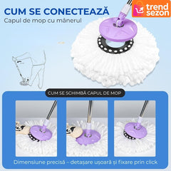 Set Mop Rotativ cu Galeată și Cap Microfibra — Curățare Eficientă! 🧹✨