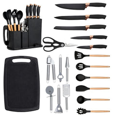 Set 20 Piese Utensile de Bucătărie cu Suport Elegant — Gătește cu Stil! 🍳✨