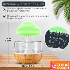 Umidificator și Difuzor Aromaterapie Nor de Ploaie cu LED-uri — Relaxare Absolută 🌧️✨