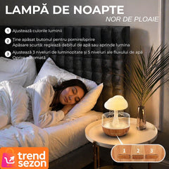 Umidificator și Difuzor Aromaterapie Nor de Ploaie cu LED-uri — Relaxare Absolută 🌧️✨
