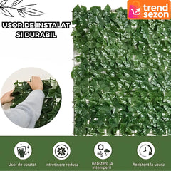 Gard Artificial cu Frunze Iedera Verde 300x100 cm — Soluție Elegantă pentru Intimitate 🌿✨