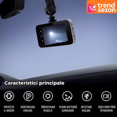 Cameră Auto DVR Full HD 1080P cu Ecran 2.7" — Înregistrare Nocturnă Clară 🚗📹