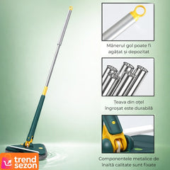 Mop Telescopic cu Cap Îngrijit 360° — Curățare Rapidă și Eficientă 🧼✨