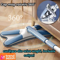Mop Dreptunghiular cu Stoarcere Integrată — Curățare Rapidă și Eficientă 🧹💙