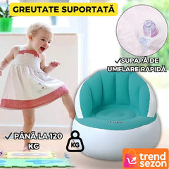 Fotoliu Gonflabil Confortabil cu Pompa Inclusă — Design Modern Turcoaz 💨💚