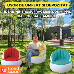 Fotoliu Gonflabil Confortabil cu Pompa Inclusă — Design Modern Turcoaz 💨💚