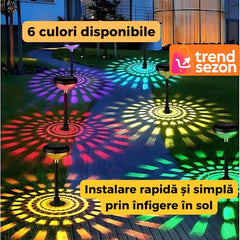 Set 2 Lampi Solare Floarea-Soarelui LED RGB — Iluminare Spectaculoasă 🌻💡