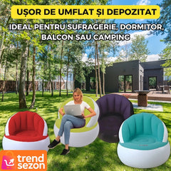 Scaun Gonflabil Modern cu Pompa Inclusă — Confort și Stil în Orice Spațiu 💜✨