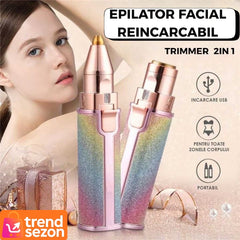 Epilator Facial Reîncărcabil 2in1 cu Iluminare LED — Îngrijire Fără Dureri ✨💖