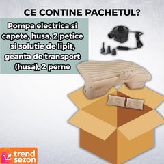 Saltea Gonflabilă Auto cu Perne Ergonomice — Confort Maxim în Călătorii 🚗💤