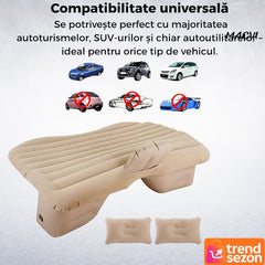 Saltea Gonflabilă Auto cu Perne Ergonomice — Confort Maxim în Călătorii 🚗💤