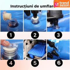 Saltea Gonflabilă Auto cu Perne Ergonomice — Confort Maxim în Mașină 🚗💤