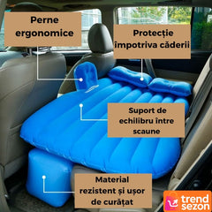 Saltea Gonflabilă Auto cu Perne Ergonomice — Confort Maxim în Mașină 🚗💤