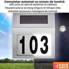 Placă Număr Casă cu Iluminare Solară LED — Elegantă și Funcțională 🌞🏡