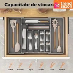 Organizator Extensibil pentru Sertar cu 8 Compartimente — Spațiu Ordonaț 💼