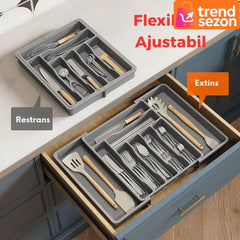 Organizator Extensibil pentru Sertar cu 8 Compartimente — Spațiu Ordonaț 💼