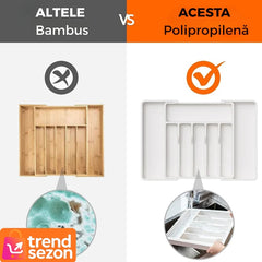 Organizator Extensibil pentru Sertar cu 8 Compartimente — Ordine și Eficiență în Bucătărie 🍽️✨