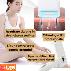 Aparat Epilare IPL cu Ecran LED — Piele Fină Acasă 🕊️✨
