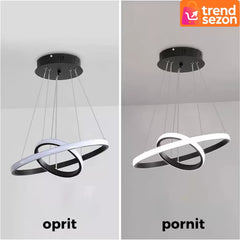 Lustra LED Circulară Minimalistă 27W, Ø20-40 cm — Iluminare Modernă 🖤💡