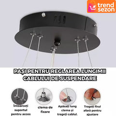 Lustra LED Circulară Minimalistă 27W, Ø20-40 cm — Iluminare Modernă 🖤💡
