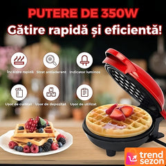 Aparat Mini pentru Gofre cu Placi Antiaderente — Mic Dejun Rapid și Savuros 🧇🍓