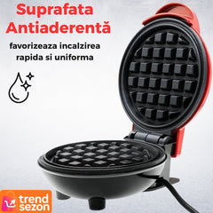 Aparat Mini pentru Gofre cu Placi Antiaderente — Mic Dejun Rapid și Savuros 🧇🍓