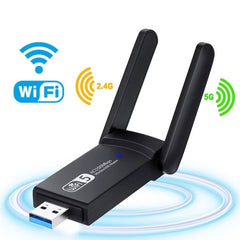 Adaptor Wireless USB 3.0 Dual Band 1200 Mbps cu Antene Externe — Conexiune Rapidă 🚀📶
