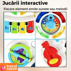 Masă Interactivă 2în1 cu Muzică și Lumini — Descoperiri Vesele pentru Bebeluși 🎶✨
