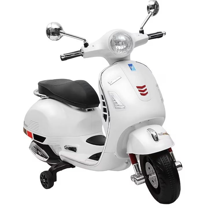 Scuter Electric pentru Copii 3-8 Ani, Design Vespa Alb — Distracție fără Limită! 🛵✨