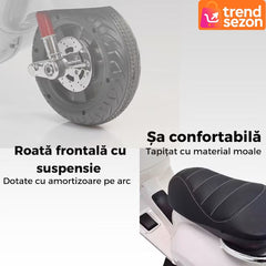 Scuter Electric pentru Copii 3-8 Ani, Design Vespa Alb — Distracție fără Limită! 🛵✨