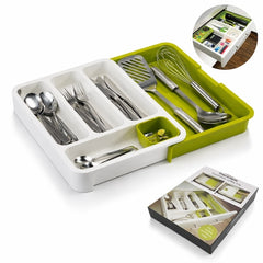 Suport Modulare Extensibil pentru Tacâmuri - Design Modern Alb-Verde 🌿✨